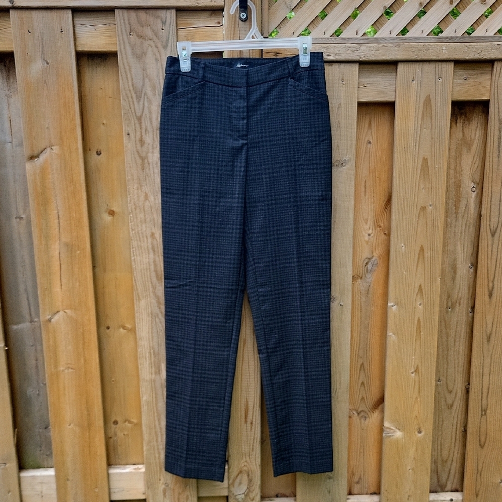 Reitmans Charcoal Checkered Trousers